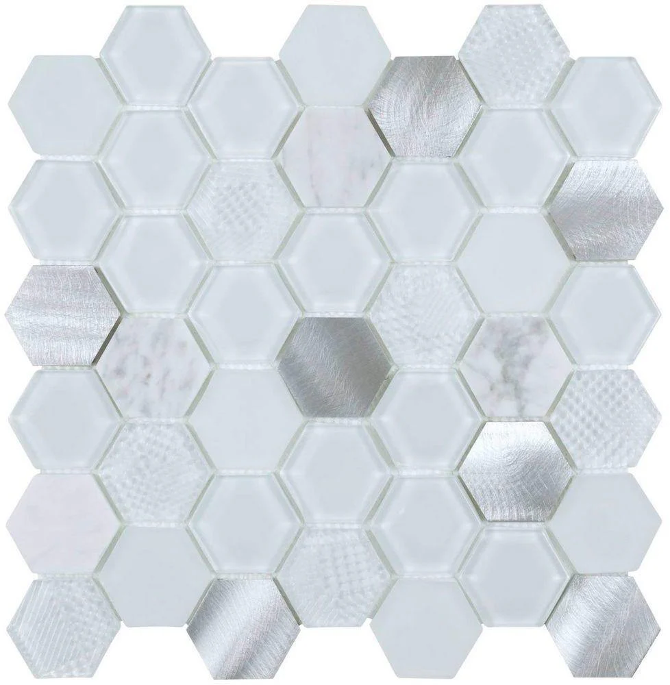 Glass Metal Mosaic Tile Aluminum Hexagon White Questions & Answers