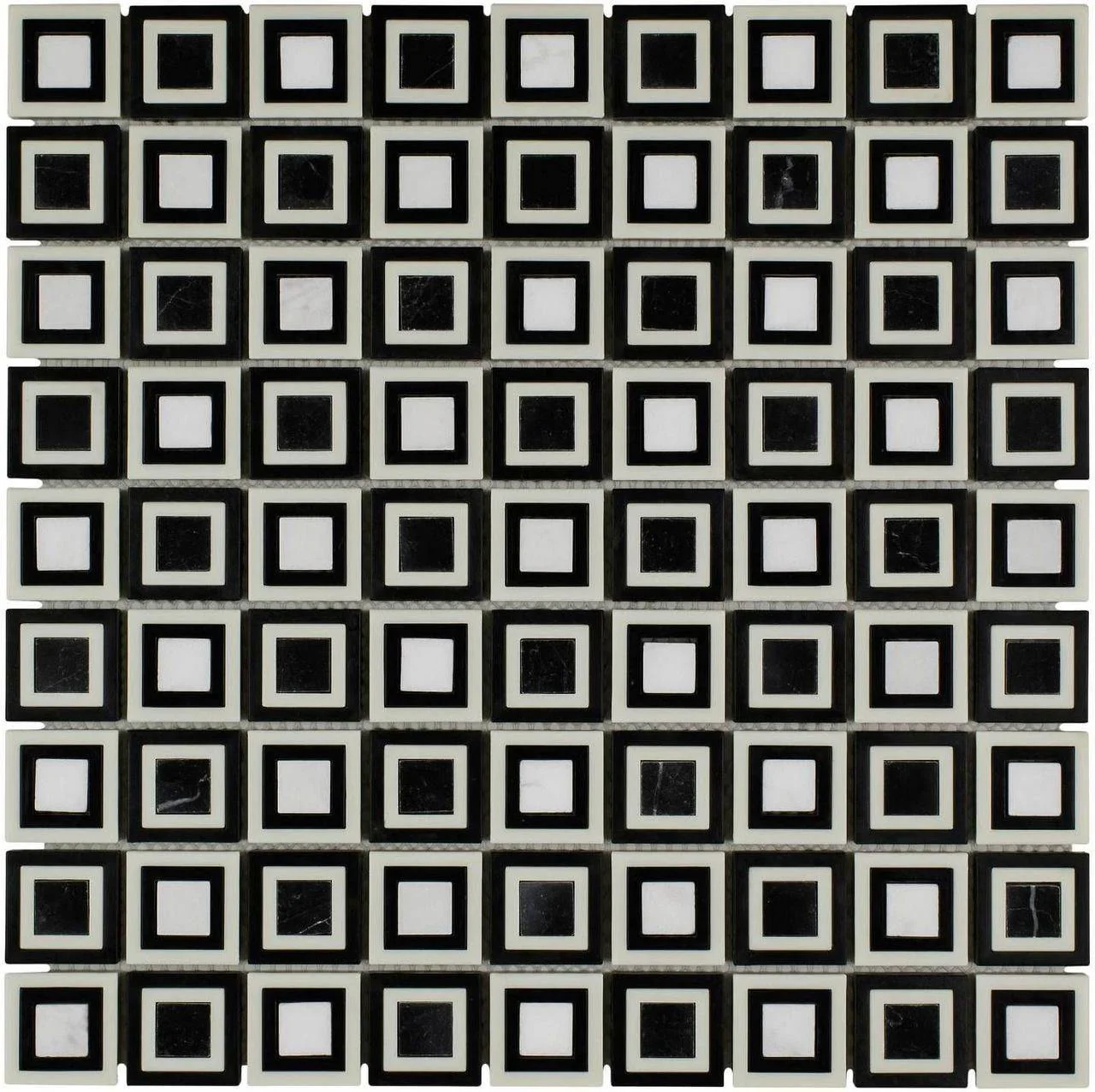 Black and White Cubes Mosaic Tile Questions & Answers