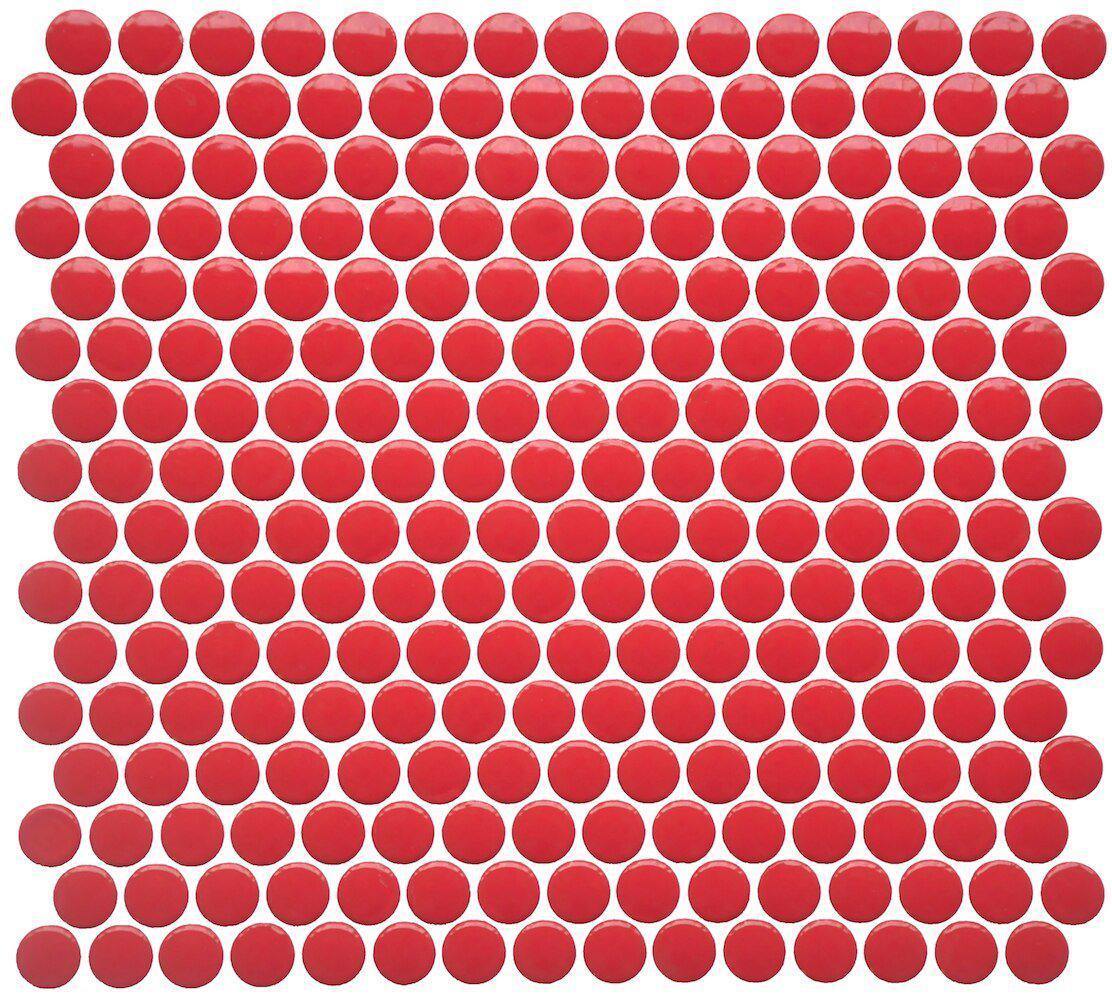 Penny Round Porcelain Mosaic Tile Glossy Red Questions & Answers