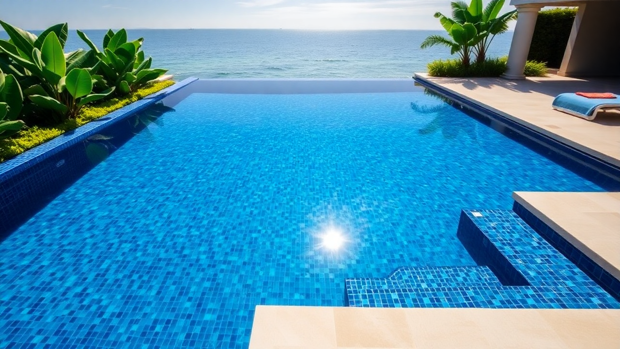 10 Modern Pool Waterline Tile Ideas