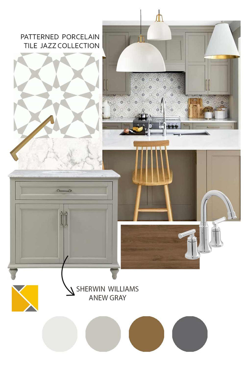 Mood Board: Patterned Porcelain Tile Jazz Collection