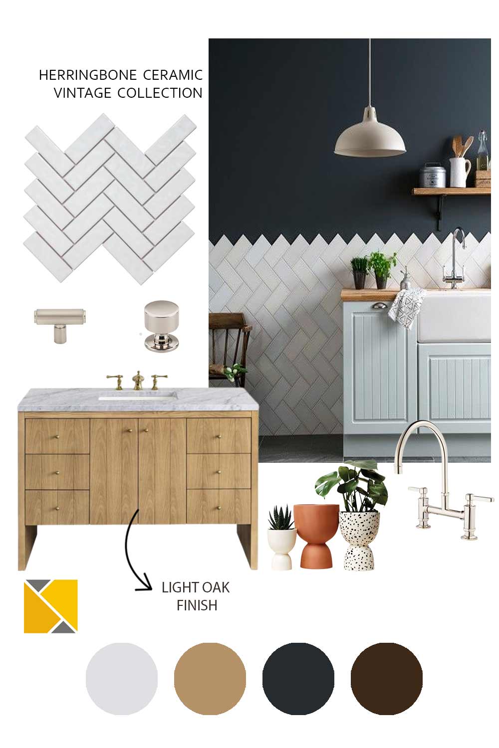 Mood Board: Herringbone Wall Tile Vintage Ceramic Collection