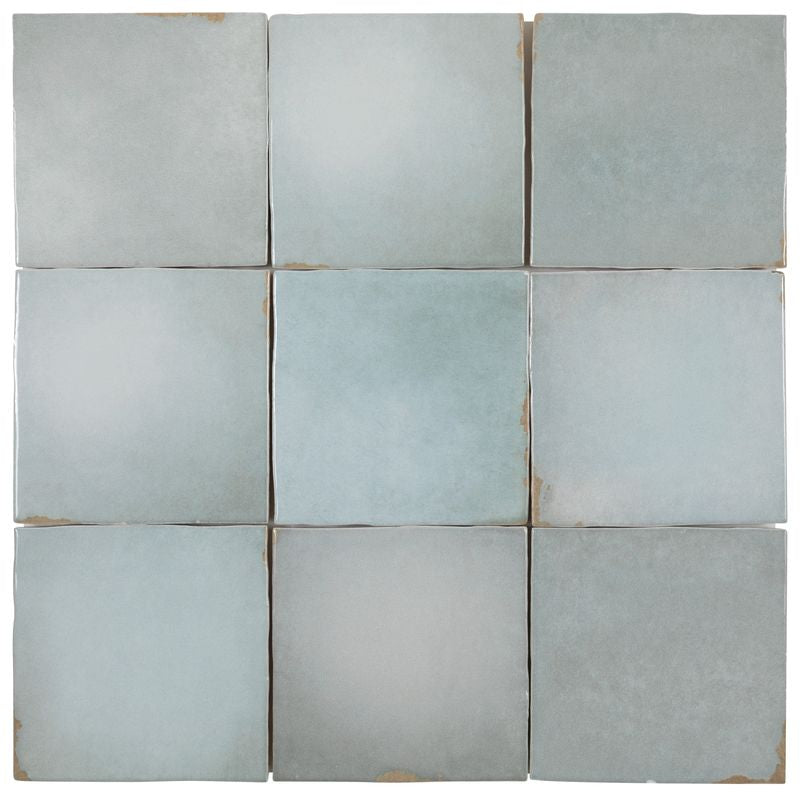 Zellige Heritage Ceramic Tile Vintage Aqua 4x4