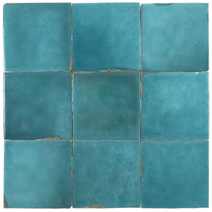 Zellige Heritage Ceramic Distressed Wall Tile Seashore 4x4 for kitchen backsplash and bathrooms