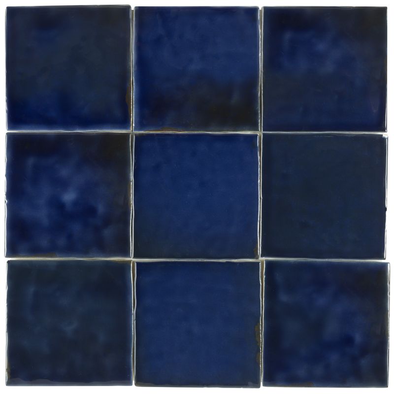 Zellige Heritage Ceramic Distressed Wall Tile Ink Blue 4x4 for bathroom and shower walls