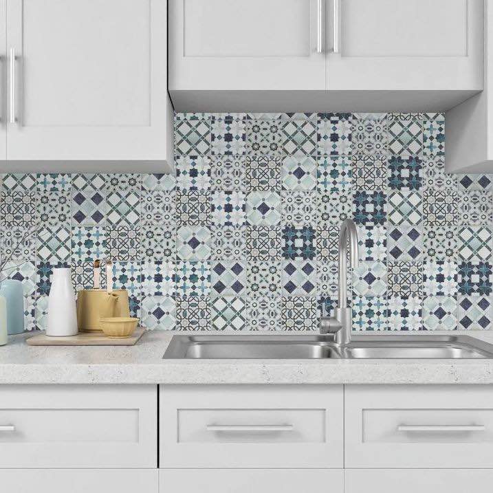 Zellige Heritage Ceramic Tile Blue Mix 4x4