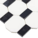 Extended Hexagon Stone Mosaic Tile Black for shower floor and walls