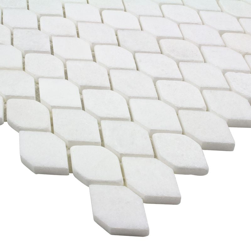 Perspective White Stone Mosaic Tile for Shower Walls and Floors