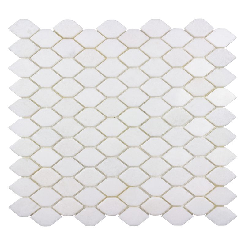 Perspective White Stone Mosaic Tile for Kitchen, and Bathroom