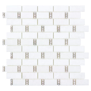 Subway Dots Stone Mosaic Tile Beige for Kitchen, and Bathroom