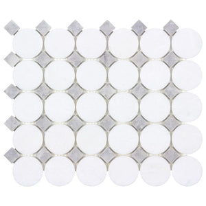 Rounded Dots Stone Mosaic Tile Gray for Kitchen, and Bathroom