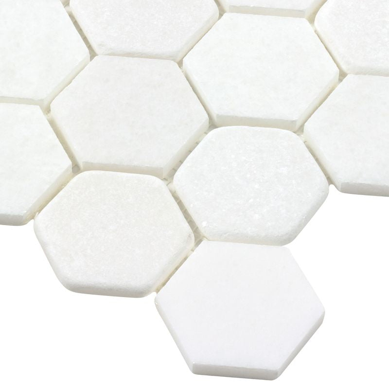 Hexagon Prime Stone Mosaic Tile White for Kitchen Backsplash