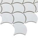 Urbana Fish Scale White Glossy Porcelain Tile for shower walls