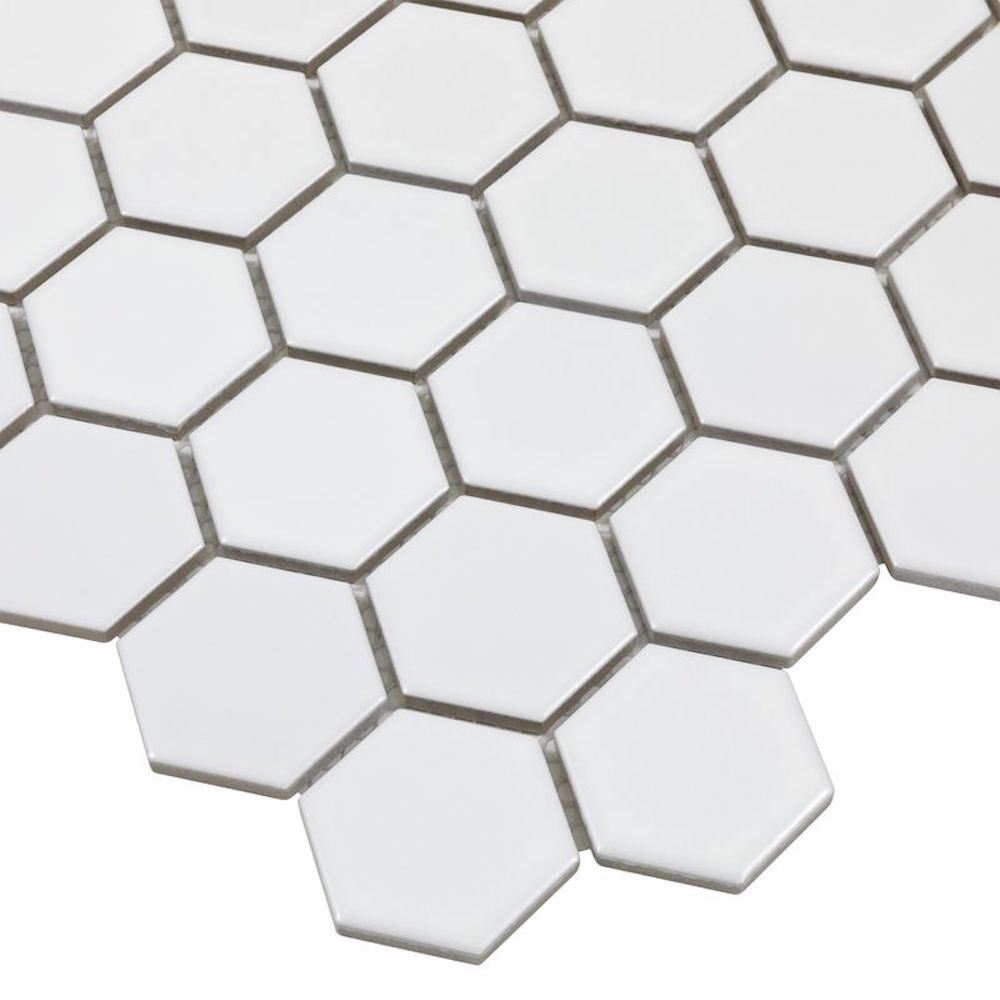 Urbana Hex White Matte Porcelain Mosaic Tile