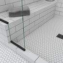 Urbana Hex White Matte Porcelain Mosaic Tile featured on a shower floor