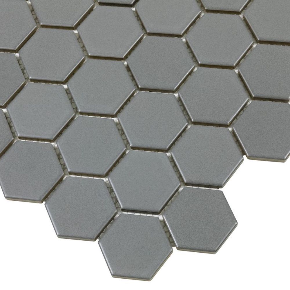 Urbana Hex Grey Matte Porcelain Mosaic Tile