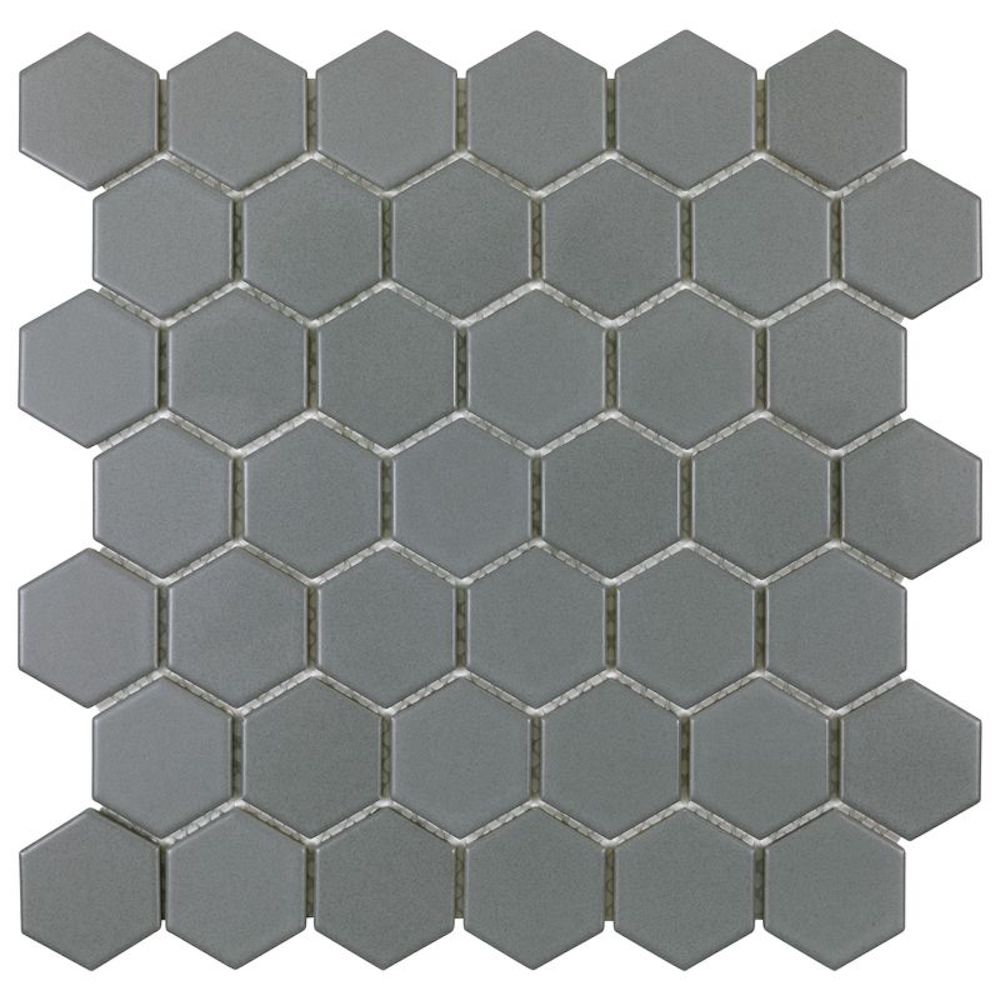 Urbana Hex Grey Matte Porcelain Mosaic Tile