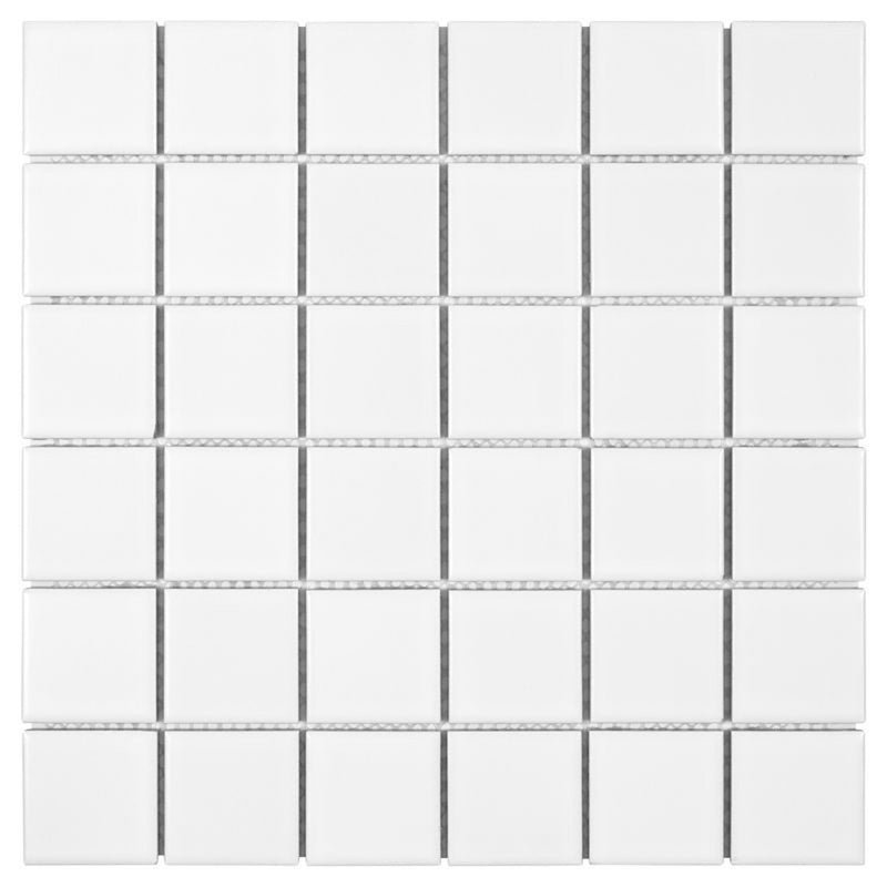 Urbana 2x2 White Matte Porcelain Mosaic Tile for shower floors