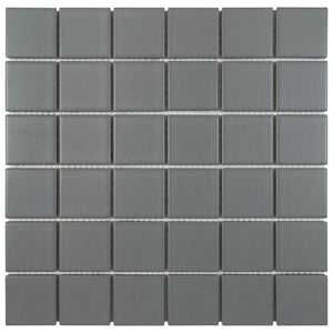 Urbana 2x2 Grey Matte Porcelain Mosaic Tile for bathroom and showers, floors, and walls