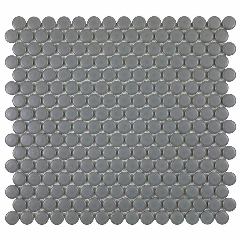 Urbana Penny Grey Matte Porcelain Mosaic Tile