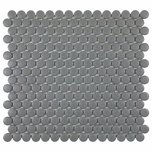 Urbana Penny Grey Matte Porcelain Mosaic Tile for bathroom and showers