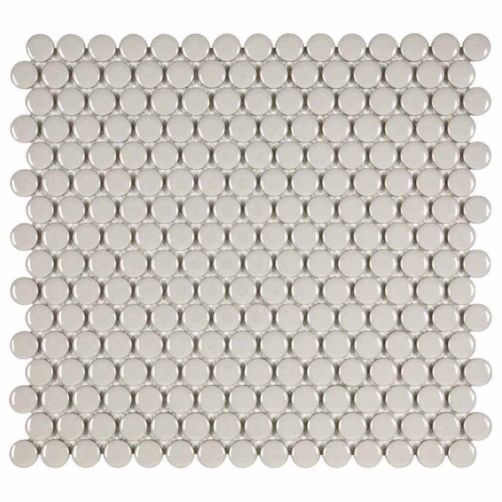 Urbana Penny Taupe Glossy Porcelain Mosaic Tile