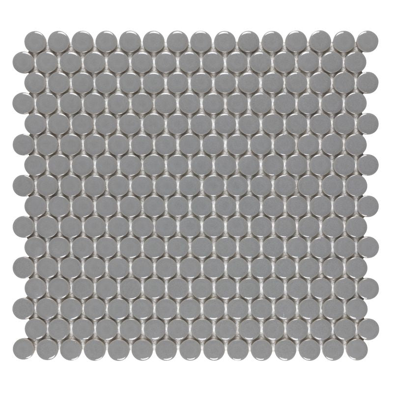 Urbana Penny Grey Glossy Porcelain Mosaic Tile