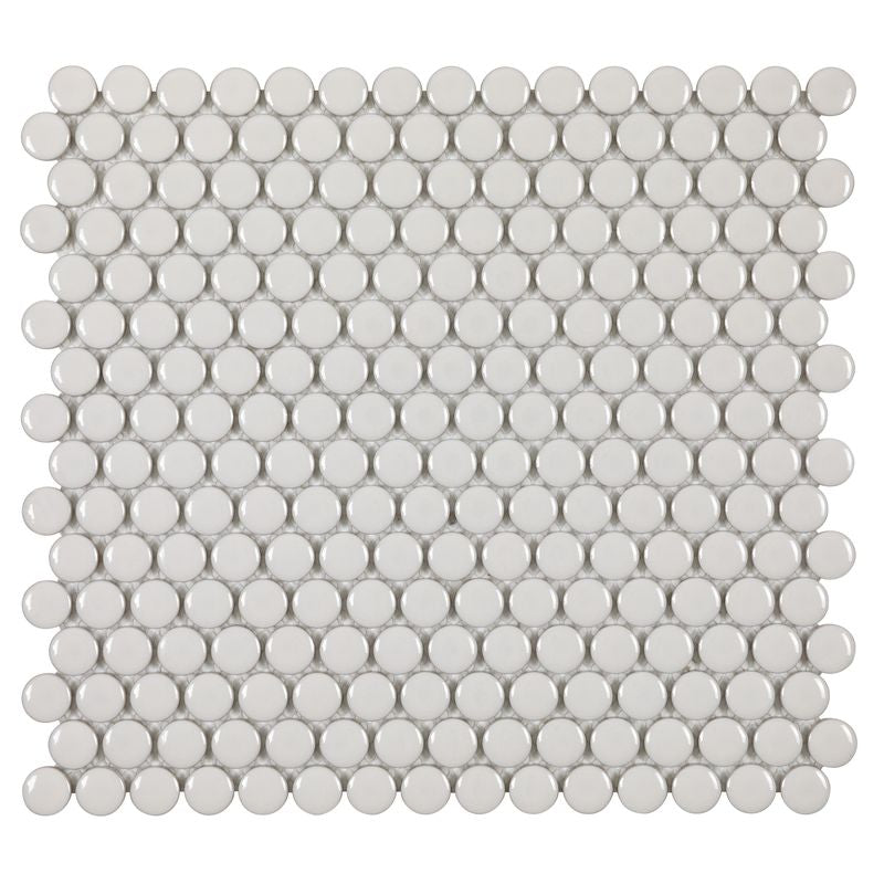 Urbana Penny Pearl Glossy Porcelain Mosaic Tile