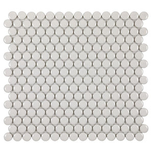 Urbana Penny Pearl Glossy Porcelain Mosaic Tile for bathroom and showers