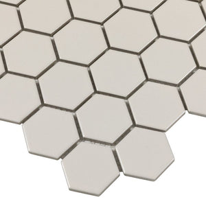 Urbana Hex Pearl Matte Porcelain Mosaic Tile for shower floors and walls