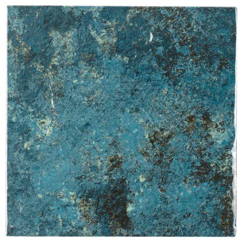 Turquoise Waves Porcelain Pool Tile 6x6