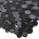 Sliced Circles Stone Mosaic Tile Black Blend for bathroom floor and walls