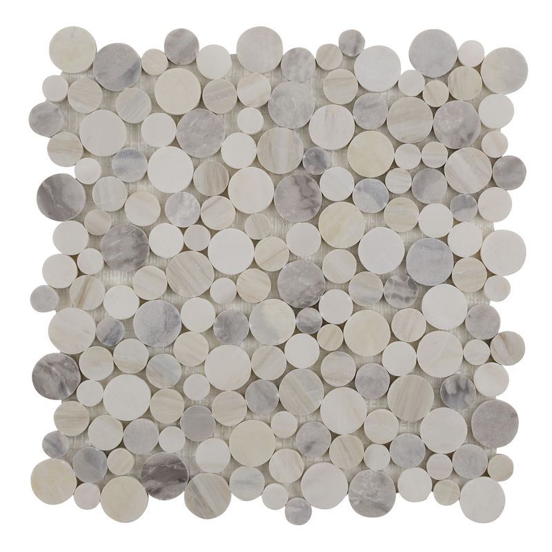 Sliced Circles Stone Mosaic Tile Natural Blend