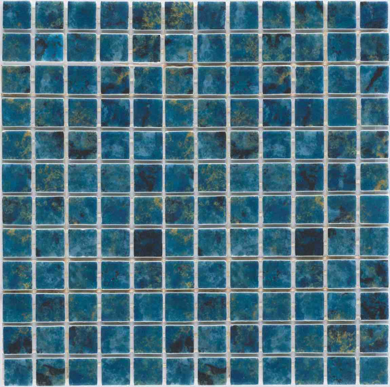 Preserve Recycled Glass Mosaic Tile Abyssal 1x1 for pools, spas, bathrooms, and showers