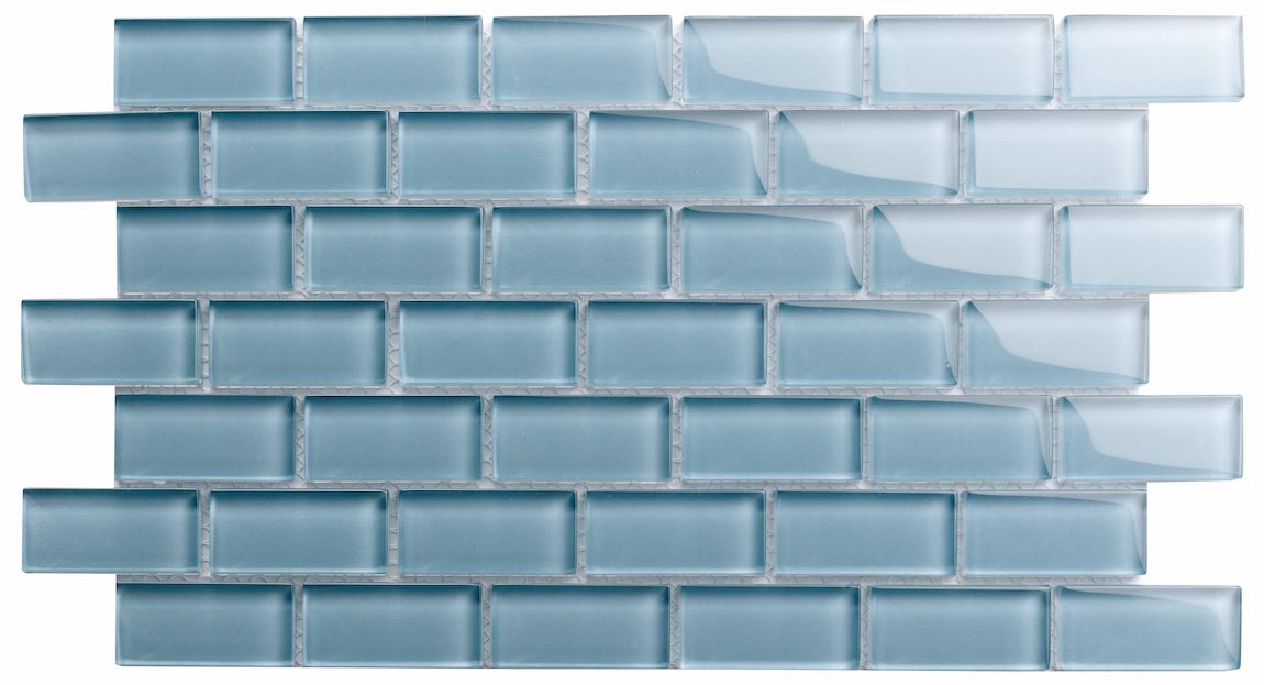 Icy Glass Mosaic Tile Grey 1x2