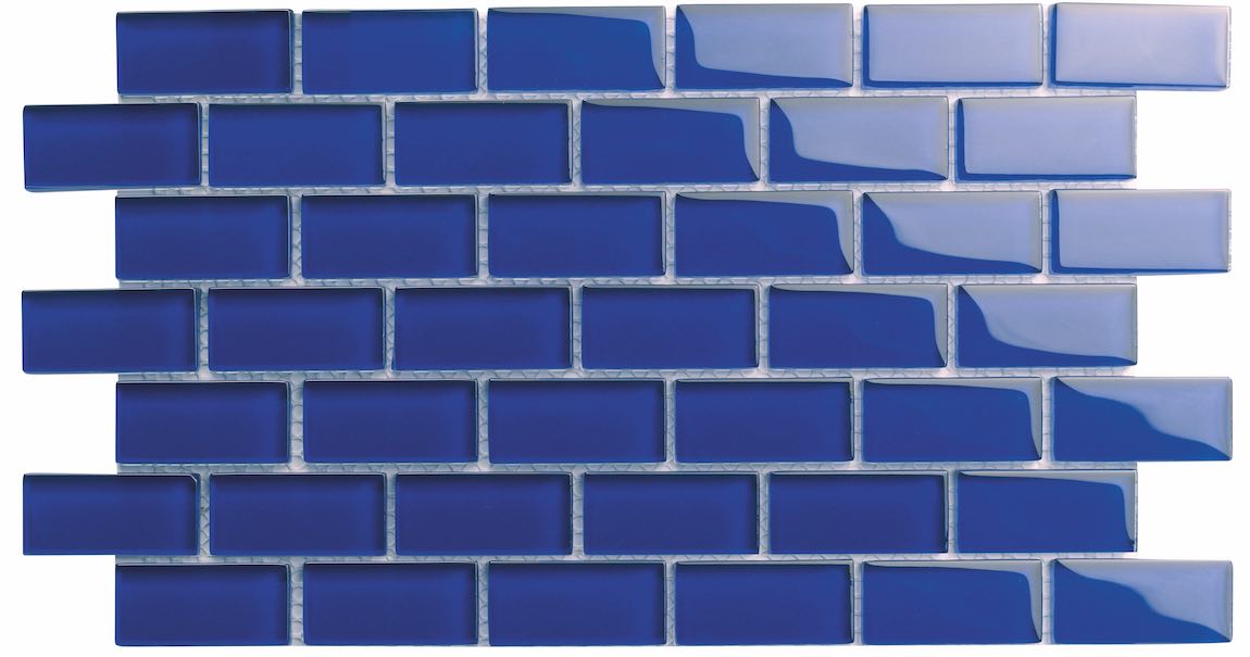 Icy Glass Mosaic Tile Cobalt Blue 1x2