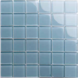 Icy Glass Mosaic Tile Grey 2x2 is for swimming pools including spas and waterline, shower walls, bathroom walls, and kitchen backsplashes