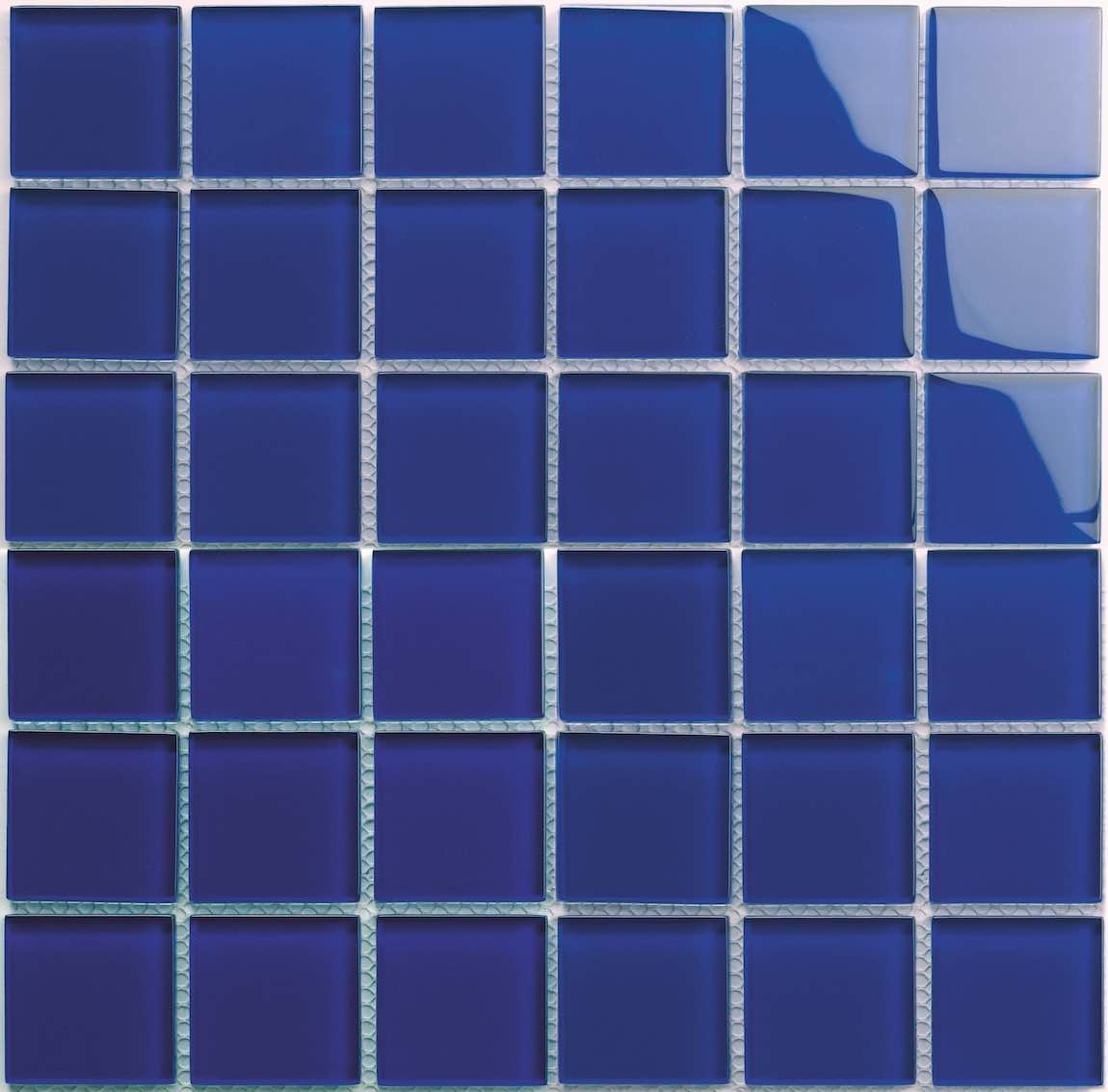 Icy Glass Mosaic Tile Cobalt Blue 2x2