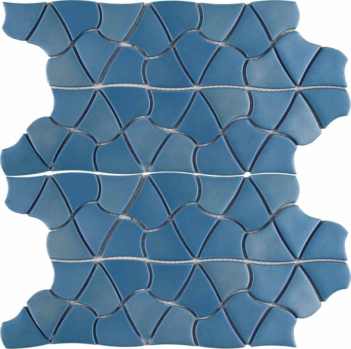 Hawaiian Flower Mosaic Tile Light Blue