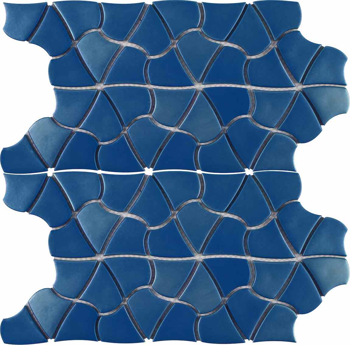 Hawaiian Flower Mosaic Tile Blue