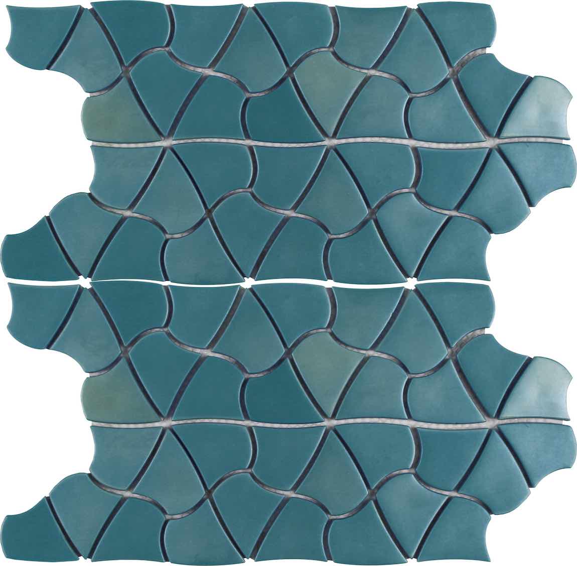 Hawaiian Flower Mosaic Tile Sea-Green for swimming pool, shower, bathroom walls, kitchen backsplash, fireplace, Jacuzzi, and spas.