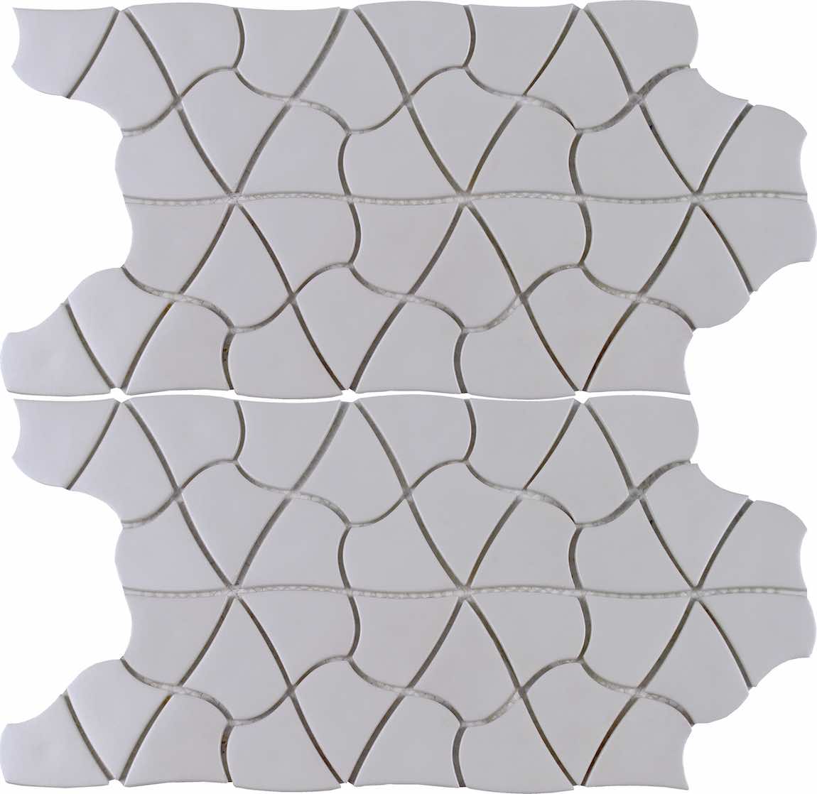 Hawaiian Flower Mosaic Tile White