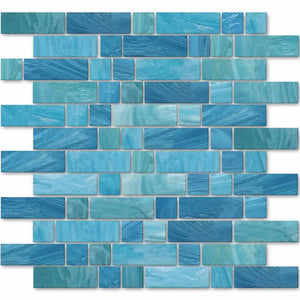 Glass Mosaic Tile Water Art Aqua Mix for swimming pool, spa, Jacuzzi, bathroom, shower walls, and kitchen backsplash.