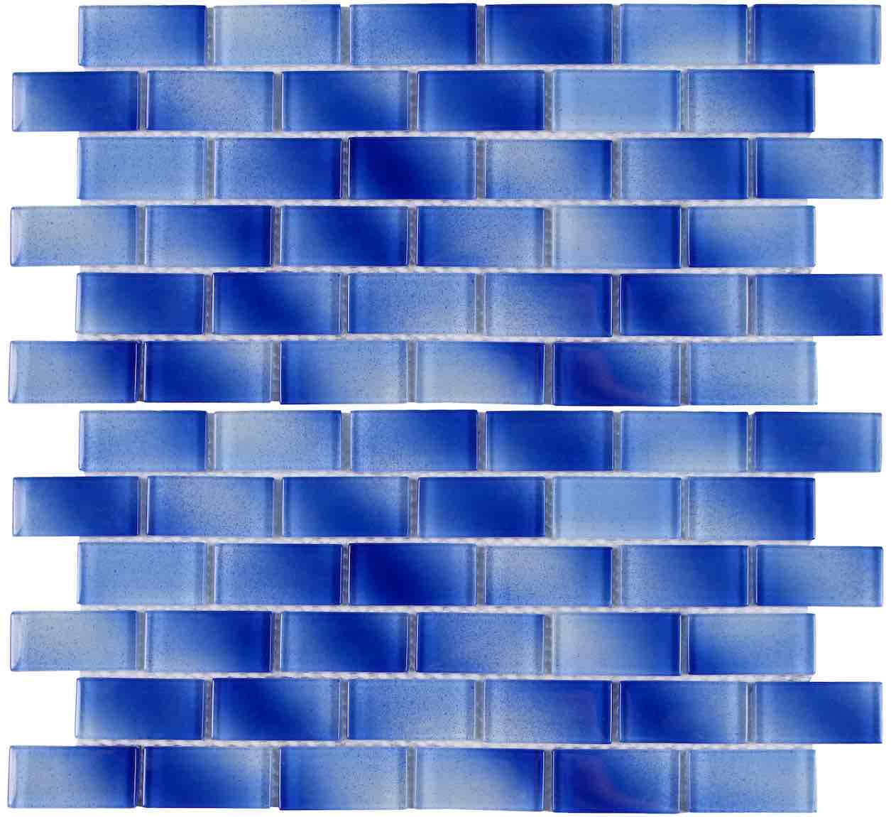 Mist Glass Pool Mosaic Tile Cobalt 1x2