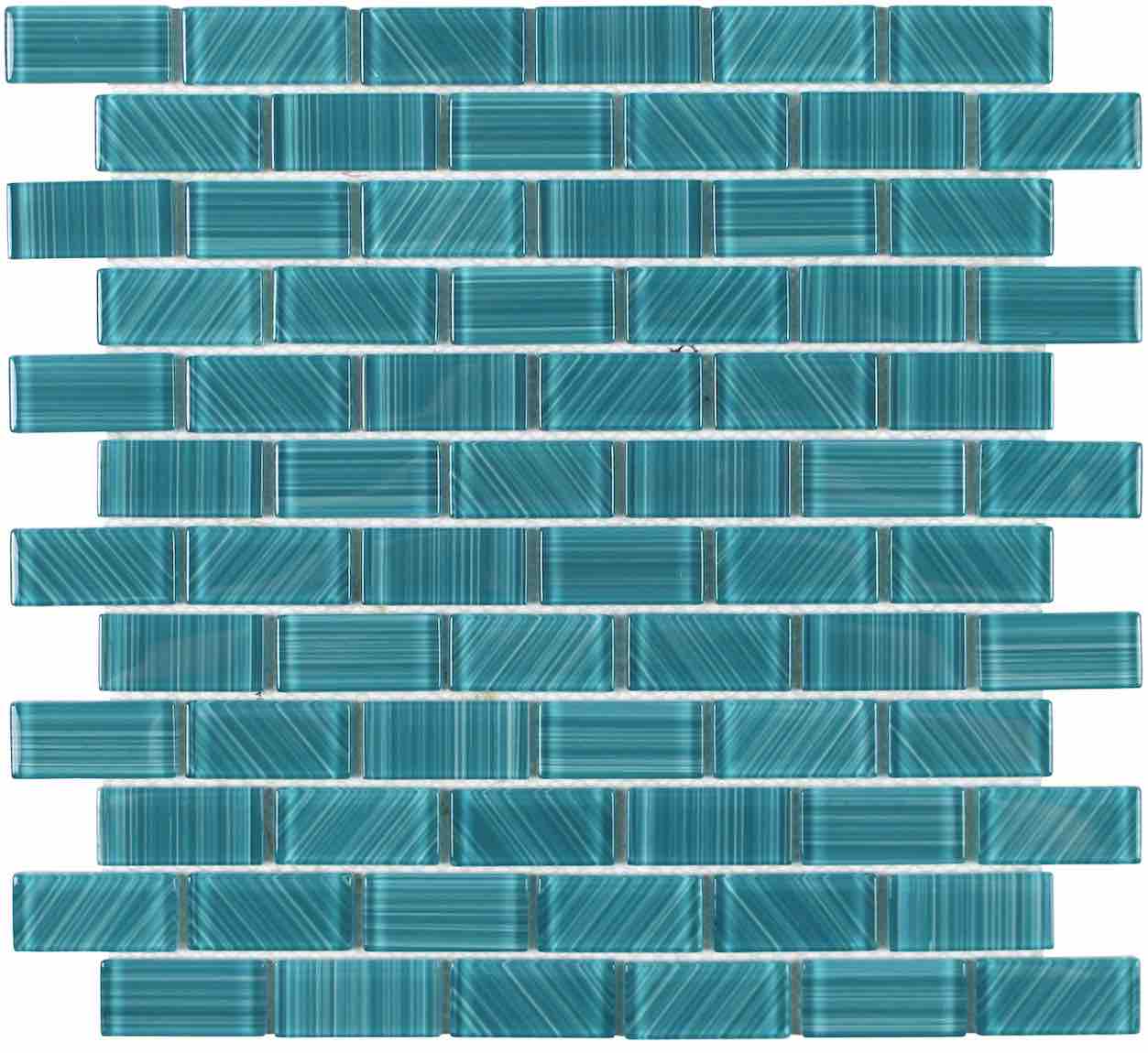 Thunder Glass Mosaic Tile Green 1x2