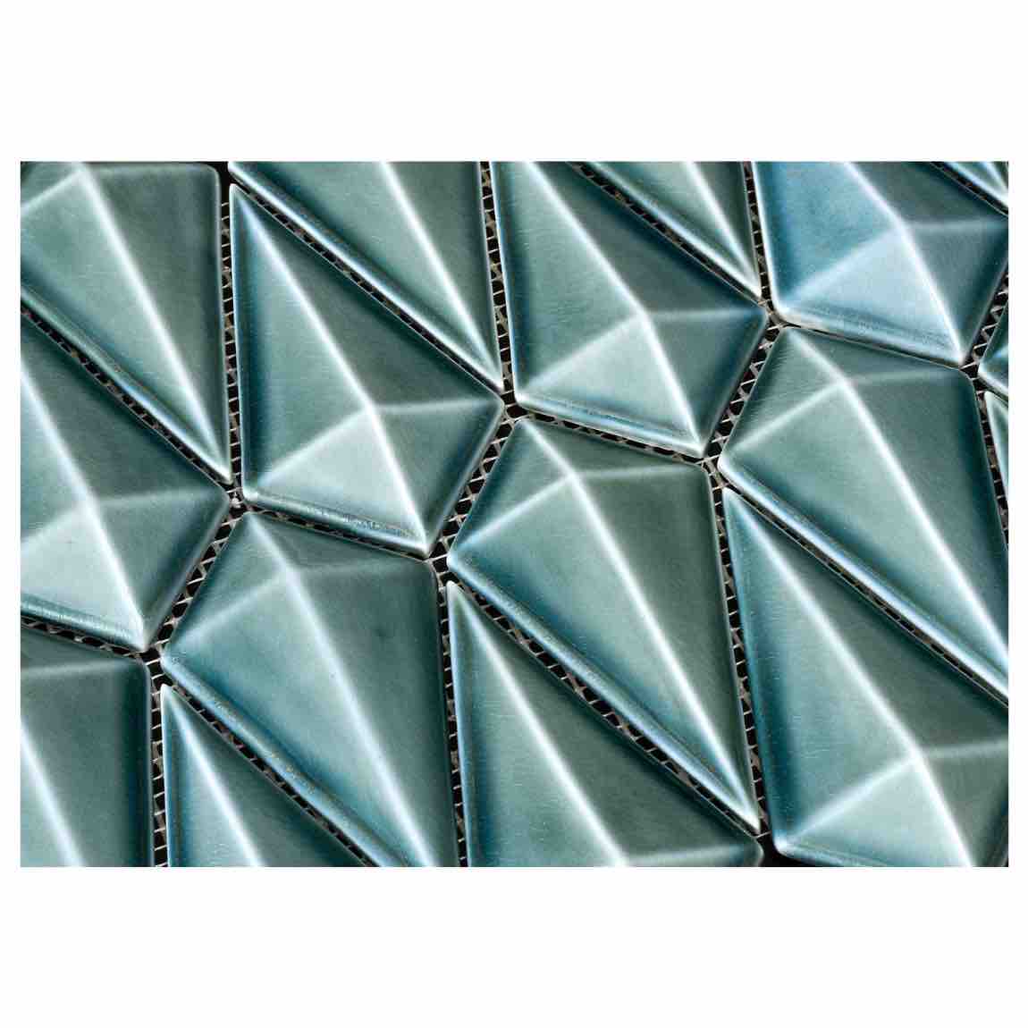 The Diamond Recycled Crackled Glass Mosaic Tile Blue for shower walls