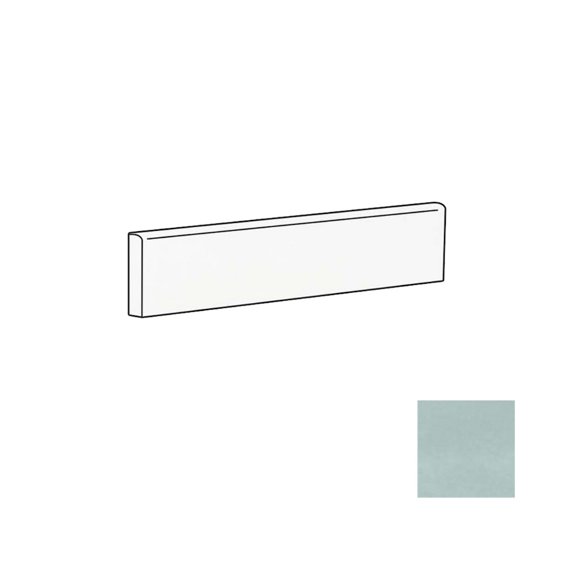 Bullnose Tile Renaissance Aqua 3x10 Glossy