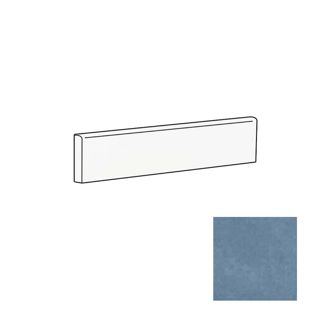 Bullnose Tile Renaissance Blue 3x10 Glossy