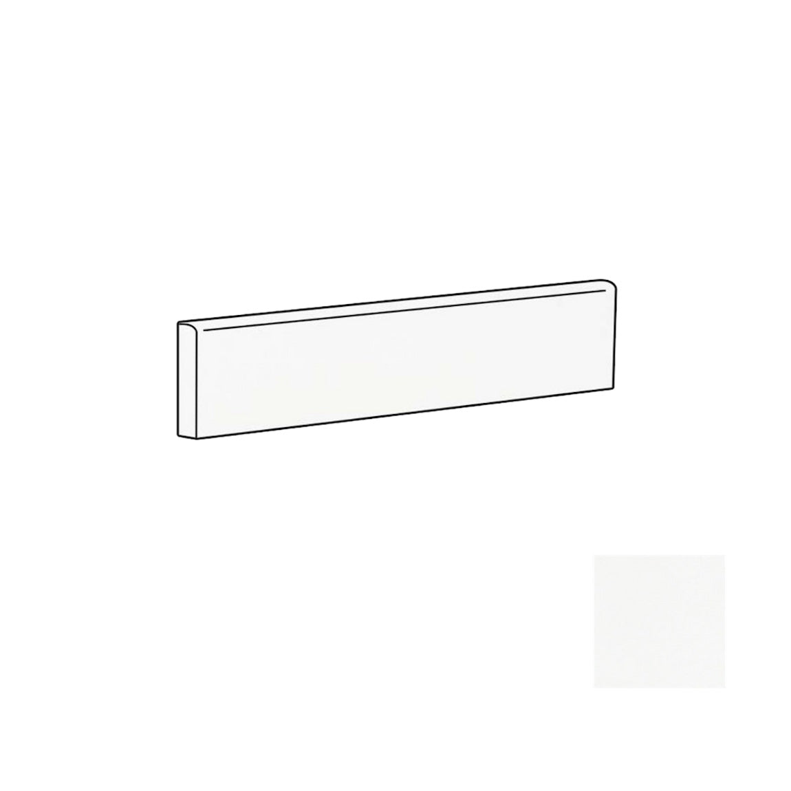 Bullnose Tile Renaissance White 3x10 Glossy