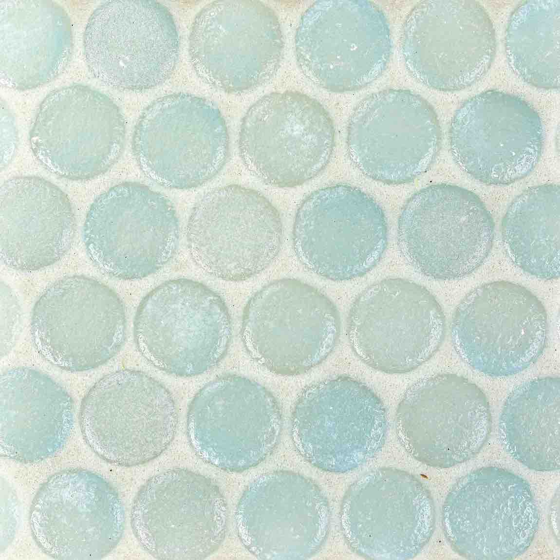 Fluid Aqua Penny Recycled Glass Tile